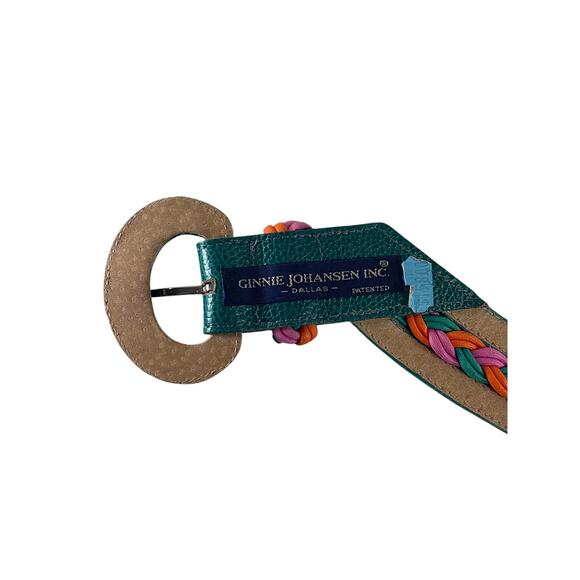 Vintage Ginnie Johansen Belt Teal Braided 80s Western main image 8